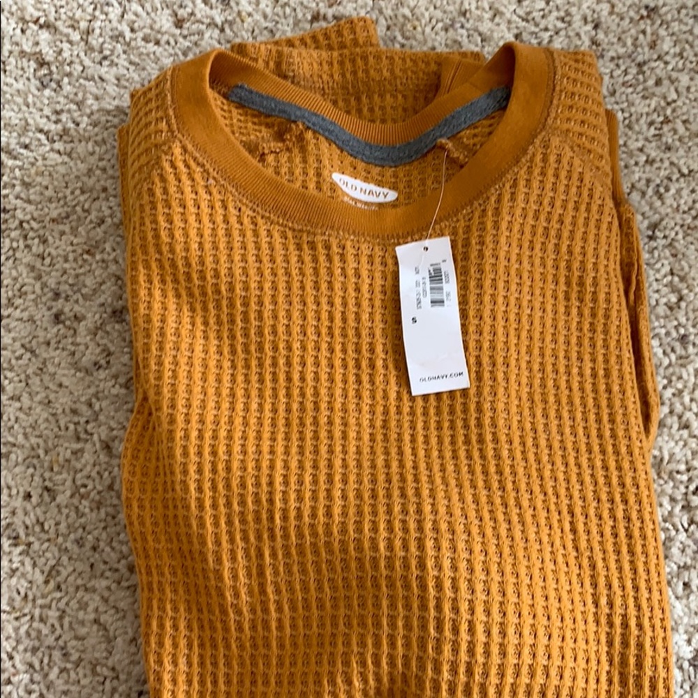 Mustard waffle knit long sleeve